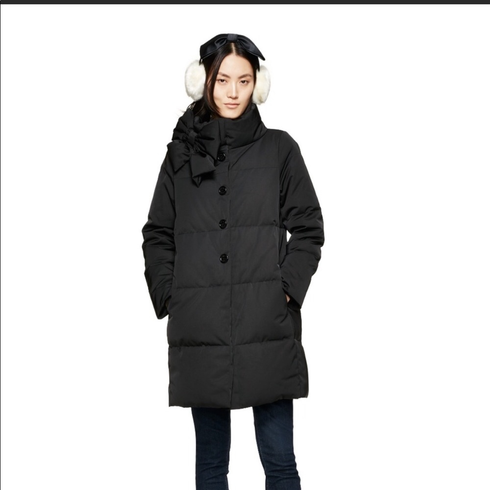 Kate Spade Funnel Neck Puffer Coat w Bow